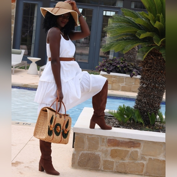 Madewell The Jimi Brown Suede Over The Knee Foldable High Boots Western Boho - Picture 14 of 16